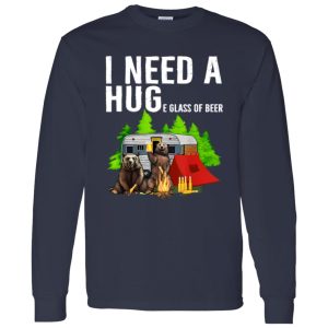 Funny Bears I Need A Huge Glass Of Beer Camping Lover Shirt