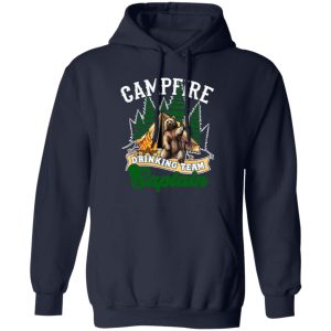 Campfire Drinking Team Captain Bear Drinking Beer For Camping Lovers Shirt