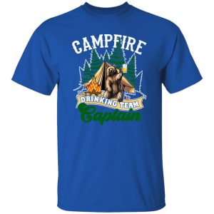 Campfire Drinking Team Captain Bear Drinking Beer For Camping Lovers Shirt