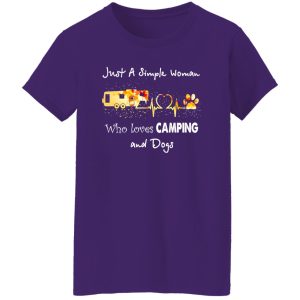 Camping Car Heartbeat And Dog Paw Just A Simple Woman Who Loves Shirt