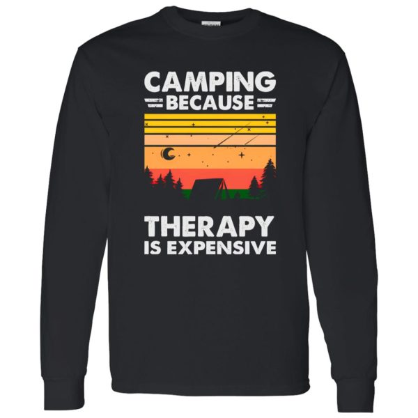 Camping Because Therapy Is Expensive Vintage For Camping Lover Shirt