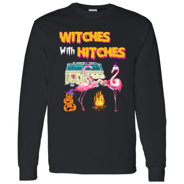 Flamingo Camping Witches With Hitches for Halloween Shirt