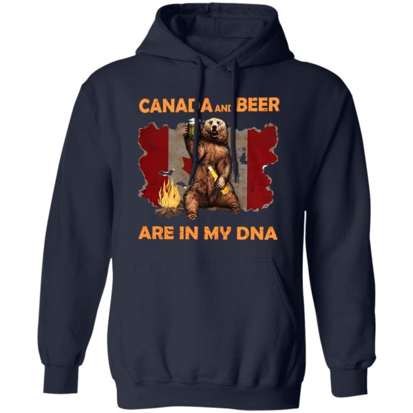 Canada and Beer Are In My DNA Funny Bear with Beer Canadian Flag and Shirt