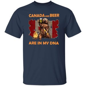 Canada and Beer Are In My DNA Funny Bear with Beer Canadian Flag and Shirt