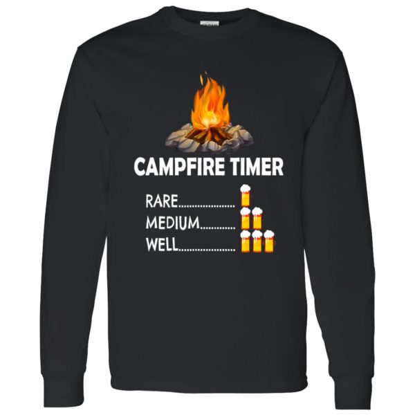 Campfire Timer Beer Rare Medium Well for Camp Lover Shirt