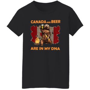 Canada and Beer Are In My DNA Funny Bear with Beer Canadian Flag and Shirt