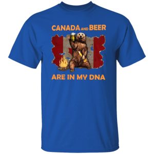 Canada and Beer Are In My DNA Funny Bear with Beer Canadian Flag and Shirt