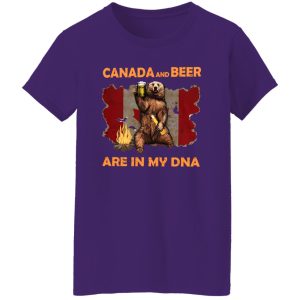 Canada and Beer Are In My DNA Funny Bear with Beer Canadian Flag and Shirt