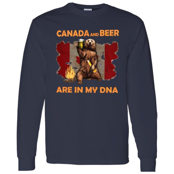 Canada and Beer Are In My DNA Funny Bear with Beer Canadian Flag and Shirt