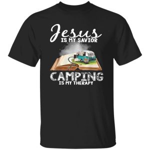 Bus On Bible Jesus Is My Savior Camping Is My Therapy Shirt