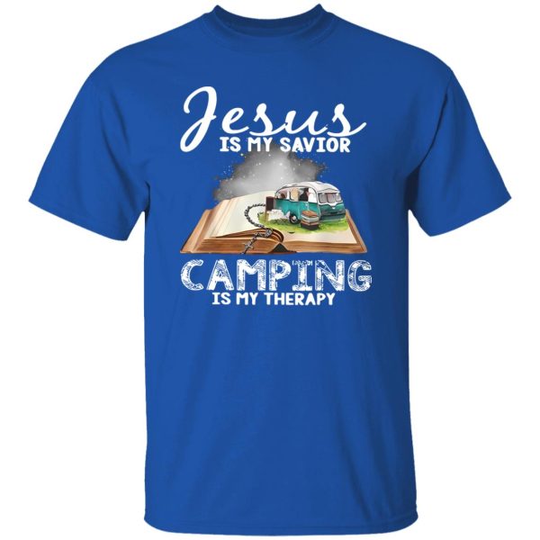 Bus On Bible Jesus Is My Savior Camping Is My Therapy Shirt