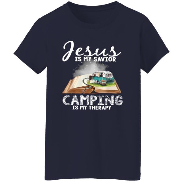 Bus On Bible Jesus Is My Savior Camping Is My Therapy Shirt