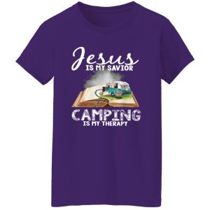 Bus On Bible Jesus Is My Savior Camping Is My Therapy Shirt