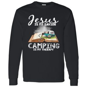 Bus On Bible Jesus Is My Savior Camping Is My Therapy Shirt