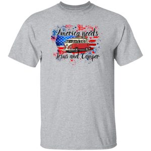 America Needs Jesus and Camper Hippie Van Shirt