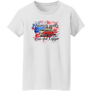 America Needs Jesus and Camper Hippie Van Shirt