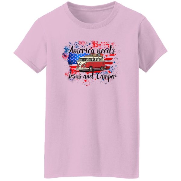 America Needs Jesus and Camper Hippie Van Shirt