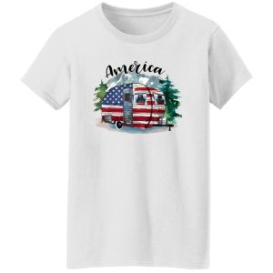 America Camping Car Forest Mountain Shirt