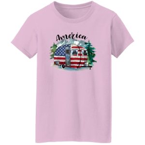 America Camping Car Forest Mountain Shirt