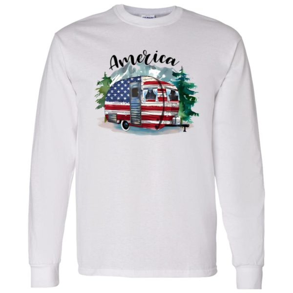 America Camping Car Forest Mountain Shirt