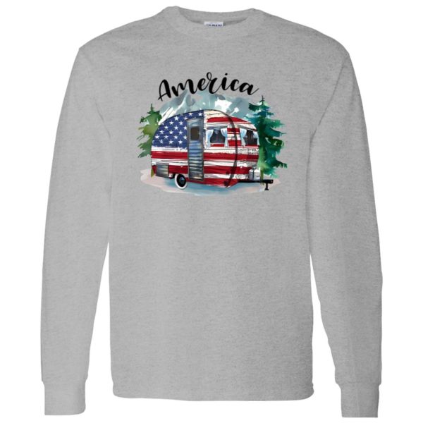 America Camping Car Forest Mountain Shirt