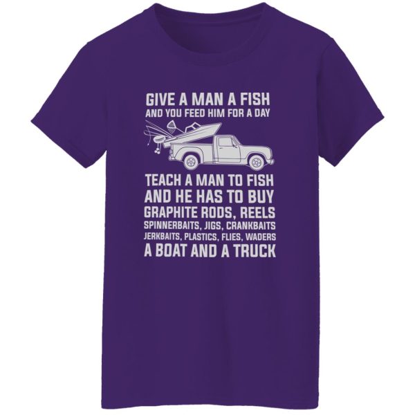 Fishing Lover Shirt, Give A Man A Fish And You Feed Him For A Day Shirt