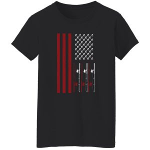 Cool Fishing Shirt, Usa Flag Fishing Rod Patriotic American Fishermen Fishing Shirt