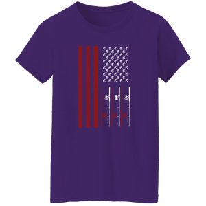 Cool Fishing Shirt, Usa Flag Fishing Rod Patriotic American Fishermen Fishing Shirt