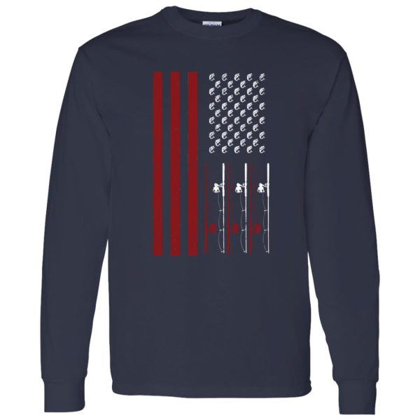 Cool Fishing Shirt, Usa Flag Fishing Rod Patriotic American Fishermen Fishing Shirt