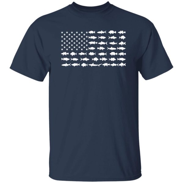 Fish Shirt, Vintage Usa Fish American Flag Fishing Gifts Shirt