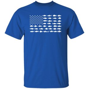 Fish Shirt, Vintage Usa Fish American Flag Fishing Gifts Shirt