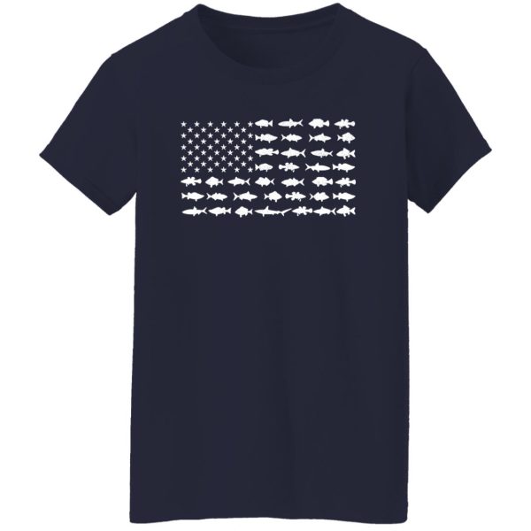 Fish Shirt, Vintage Usa Fish American Flag Fishing Gifts Shirt