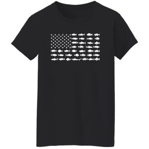 Fish Shirt, Vintage Usa Fish American Flag Fishing Gifts Shirt