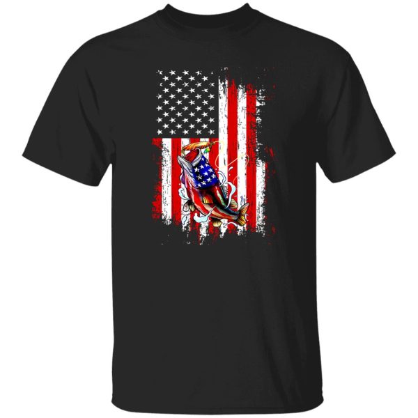 Fishing American Flag Vintage Usa Fisherman Gifts Shirt