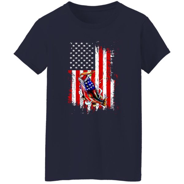 Fishing American Flag Vintage Usa Fisherman Gifts Shirt