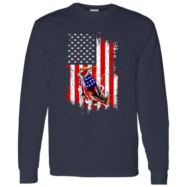 Fishing American Flag Vintage Usa Fisherman Gifts Shirt