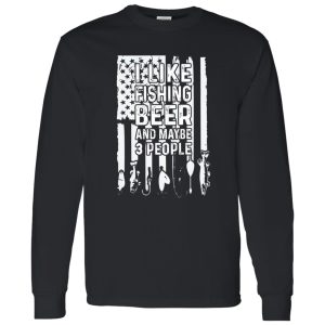 Fishing Beer American Flag Shirt, I Like Fishing Beer And Maybe 3 People Shirt