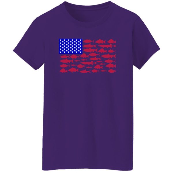 Fish American Flag Fishing 4th Of July Men Women Merica Usa Shirt