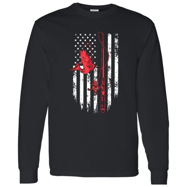 Fishing Lover Shirt, American Flag Fishing Shirt