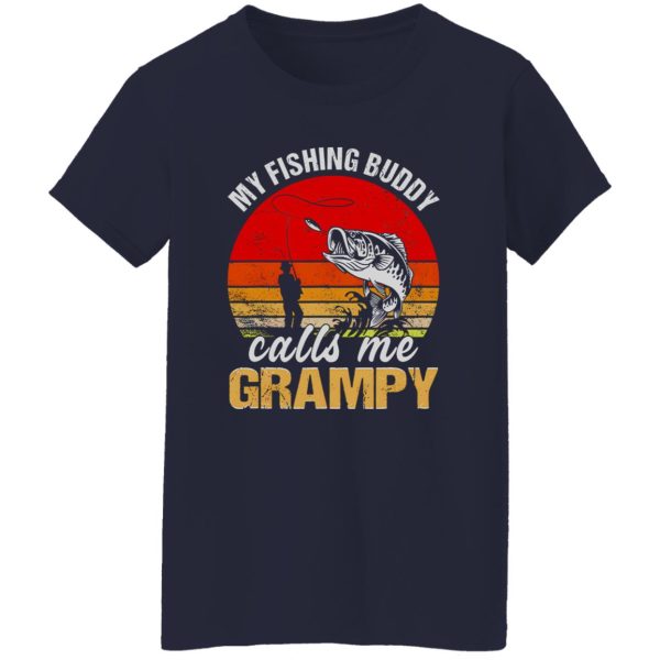 Fish Shirt, Vintage My Fishing Buddy Calls Me Grampy Family Fathers Day Shirt