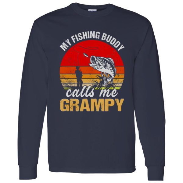 Fish Shirt, Vintage My Fishing Buddy Calls Me Grampy Family Fathers Day Shirt