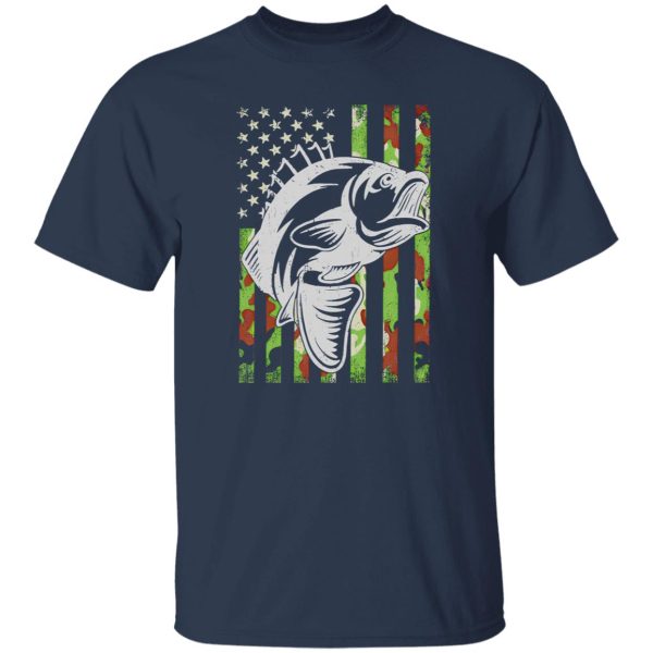 Fishing Camouflage Usa Flag For Bass Fisherman Gifts Shirt