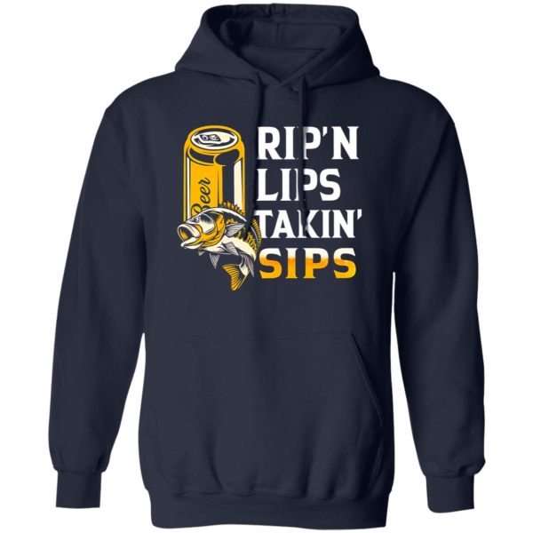 Fishing Beer Drinking Shirt, Rip’n Lips Takin’ Sips Shirt