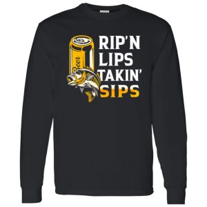 Fishing Beer Drinking Shirt, Rip’n Lips Takin’ Sips Shirt