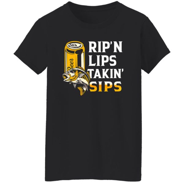 Fishing Beer Drinking Shirt, Rip’n Lips Takin’ Sips Shirt