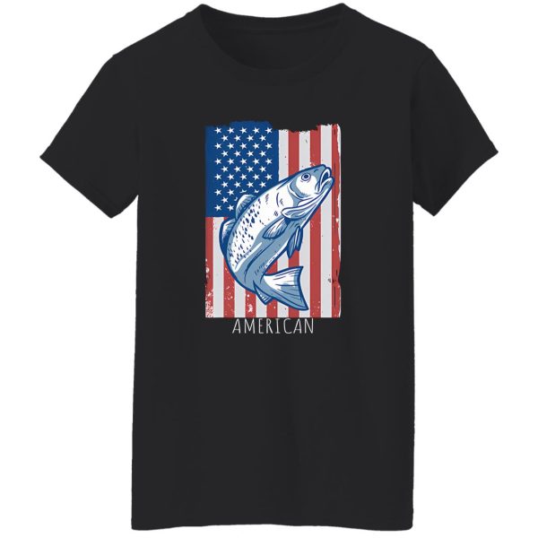 Fish Shirt, United States Of America Us Flag Fish Graphic Usa Shirt