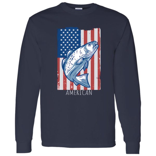 Fish Shirt, United States Of America Us Flag Fish Graphic Usa Shirt