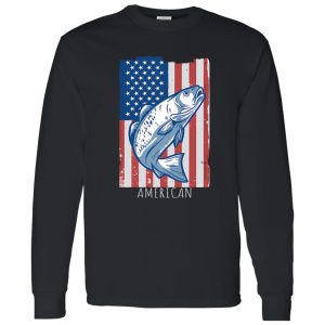 Fish Shirt, United States Of America Us Flag Fish Graphic Usa Shirt