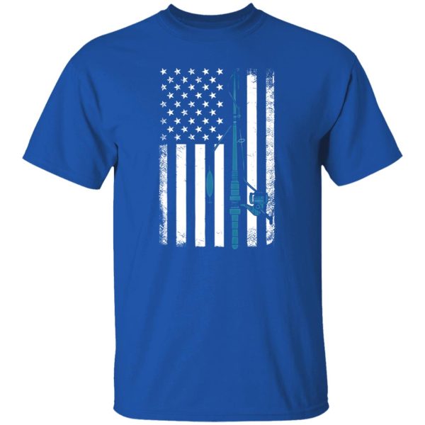 Fishing American Flag Shirt, Fishing Rod American Flag Shirt