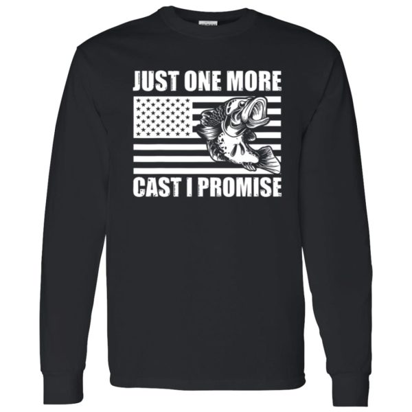 Just One More Cast I Promise Bass Fishing Funny Angler Retro Shirt